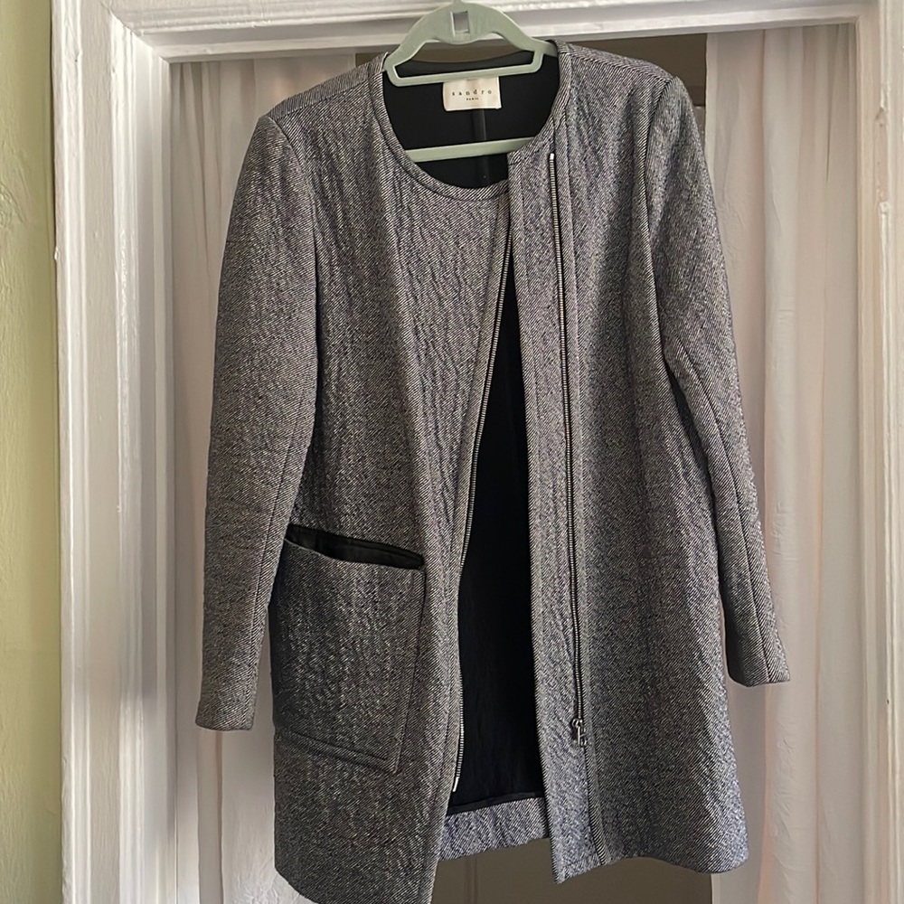 Sandro asymmetrical slate coat